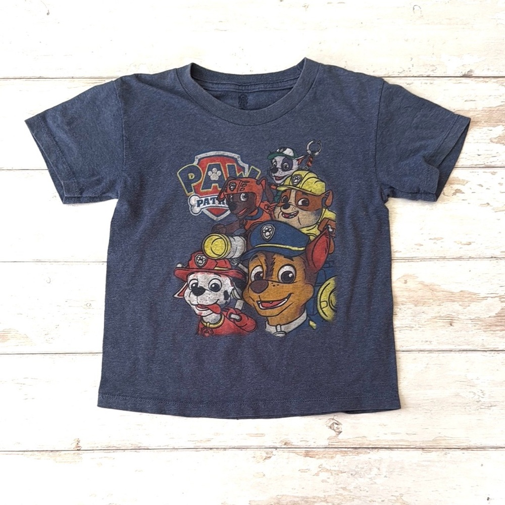 Paw Patrol 5T Boys Graphic Tee Blue Short Sleeve Shirt Kids Top Size 5